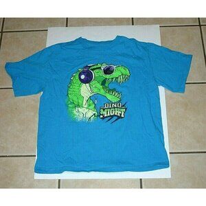 Rude Boyz Dino Might shirt youth xl dinosaur headphone blue boys